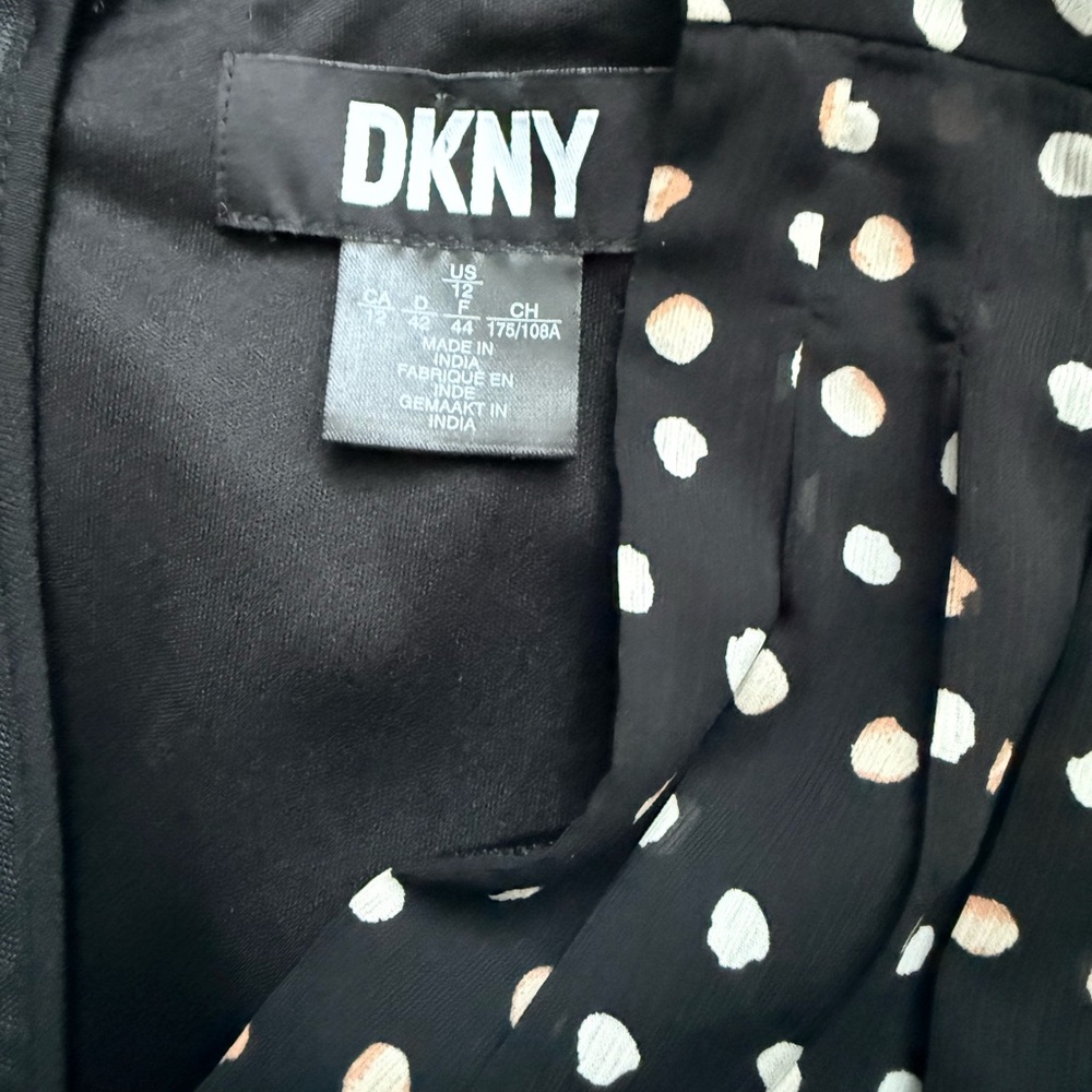 DKNY Midi flare dress with Black and White Polka Dots - Picture 4 of 6